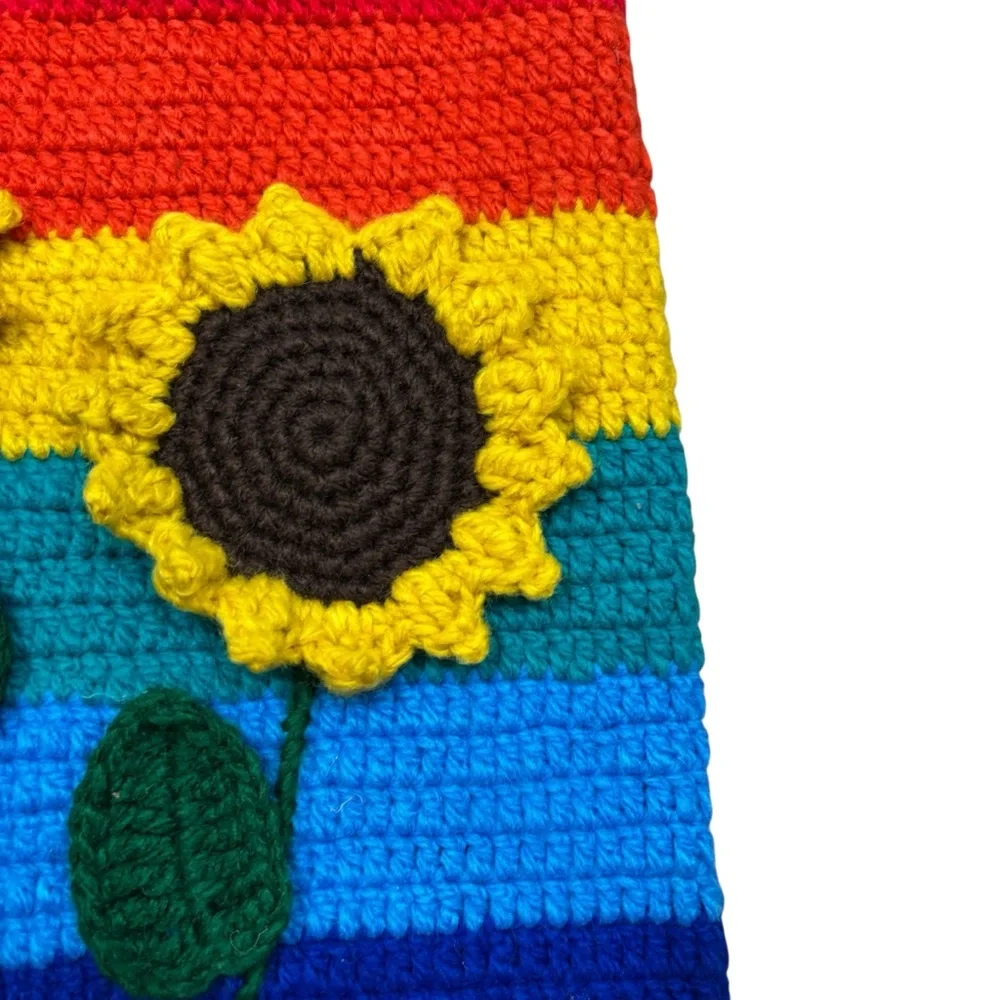 Sunflower Knit Rainbow Tote Bag Fantastic‎ Condition
